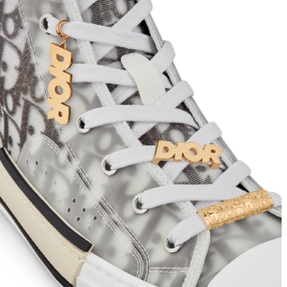 B23 high-top Christian Dior high top white & black Oblique sneakers - 39 / 9